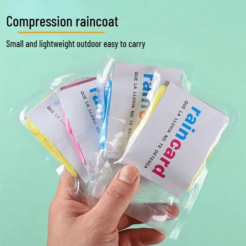 1PC Disposable Card Raincoat Portable Compression Outdoor Raincoat Adult Mountaineering Good for Camping Hiking Biking