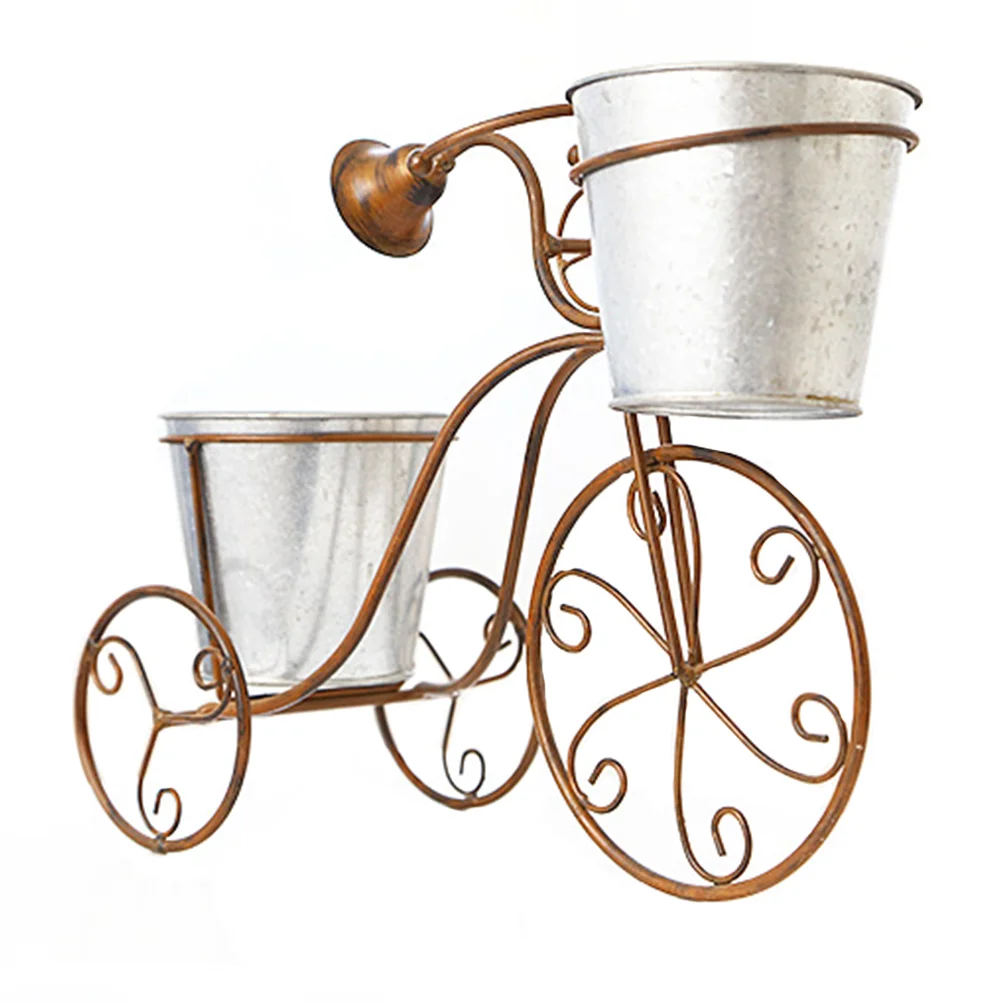 

Metal Buckets Shaped Metal Pot Stand Flower Pot Holder Shelves Creative Planter Vase Rack for Home Office Garden Decoration