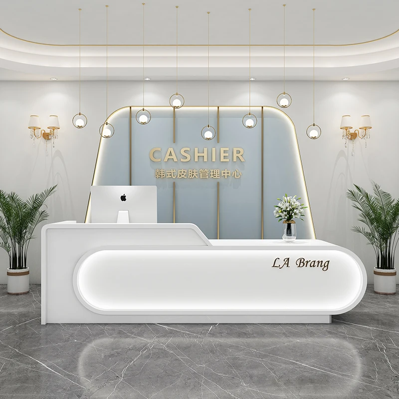 Display Shelf Reception Desk Shop Counter Mobile Modern Lectern White Luxury Reception Desk Front Mesa De Escritorio Furniture