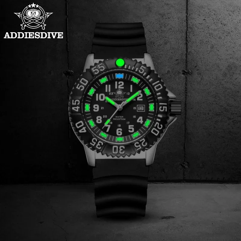 ADDIESDIVE Men's Luminous Waterproof Nylon Strap Watch
