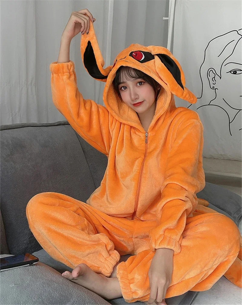 Anime Hokage Uzumaki cosplay costume for adults Kurama Kyuubi Kigurumi unisex pyjamas glutnel jumpsuit sleepwear onesies
