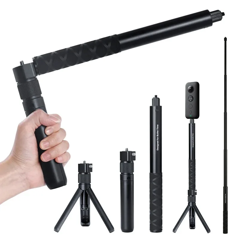 Insta360 X4 X3 Bullet Time Invisible Selfie Stick Insta360 X2 GO 3S Gopro DJI Aluminum Alloy Selfie Stick Accessory sports camera selfie stick
