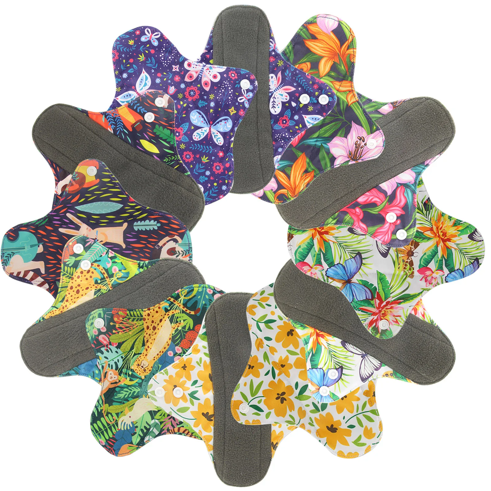 Bamboo Charcoal Sanitary Pads Washable Panty Liner Mama Maternity Menstrual Pad with Charcoal Absorbency Layer