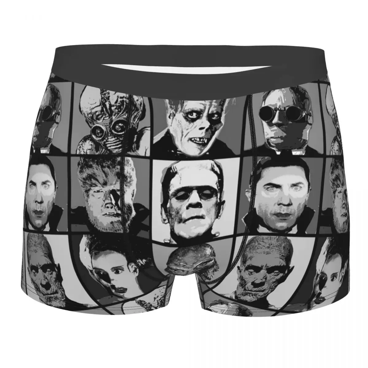 

Novelty Boxer Frankenstein Collage Shorts Panties Men Underwear Horror Movie Soft Underpants for Male S-XXL