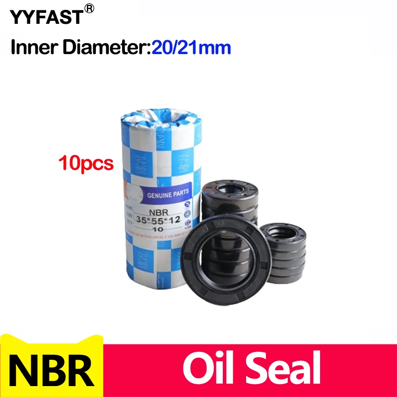 

10 шт., каркасное масляное уплотнение NBR, Нитриловая Резина с пружиной для подшипникового вала, полный размер, ID * OD * THK, внутренний диаметр 20-21 мм