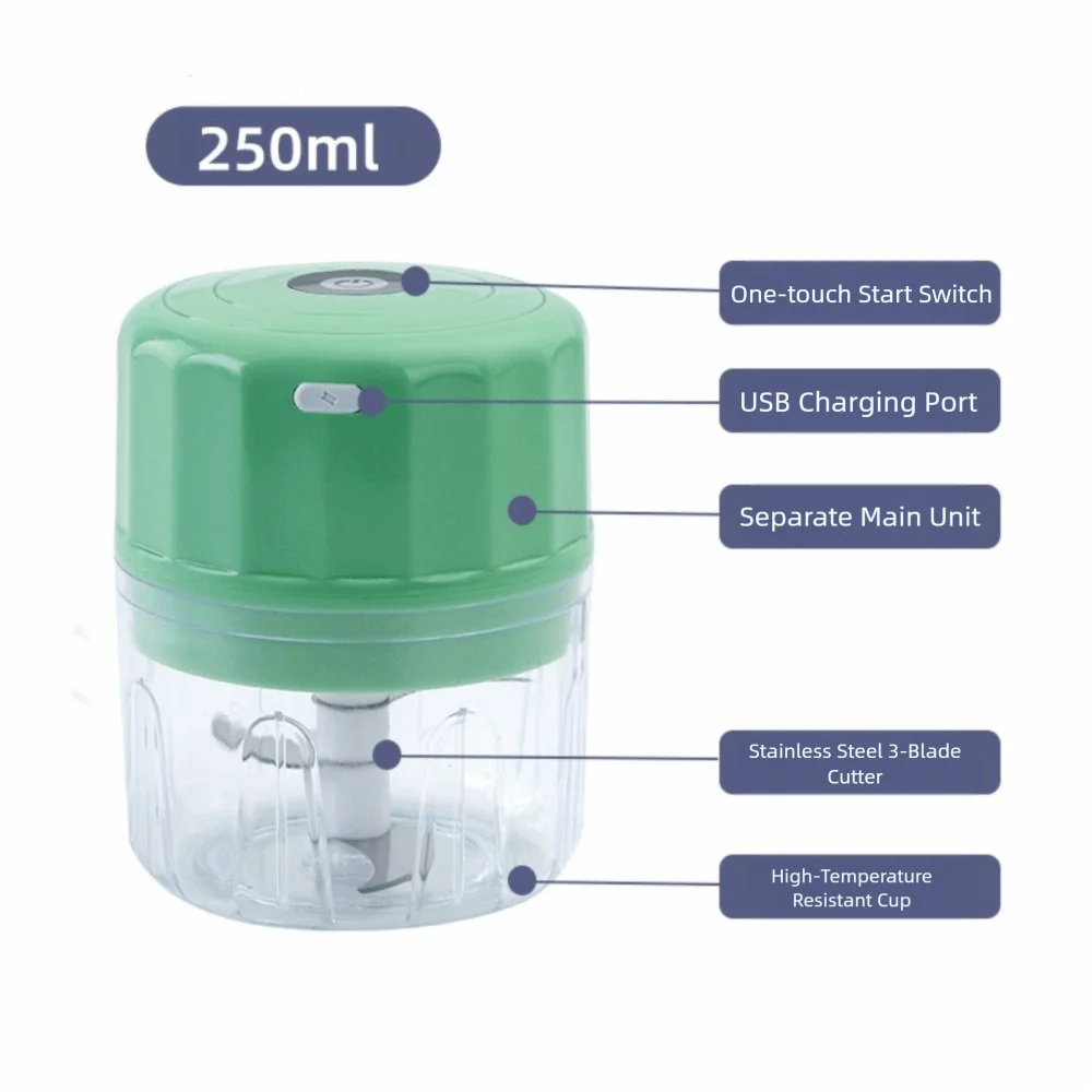 Description Picture 4 of itemUSB Electric Garlic Chopper Portable Labor Saving Garlic Chopper Durable Efficient Garlic Masher Household Cooking