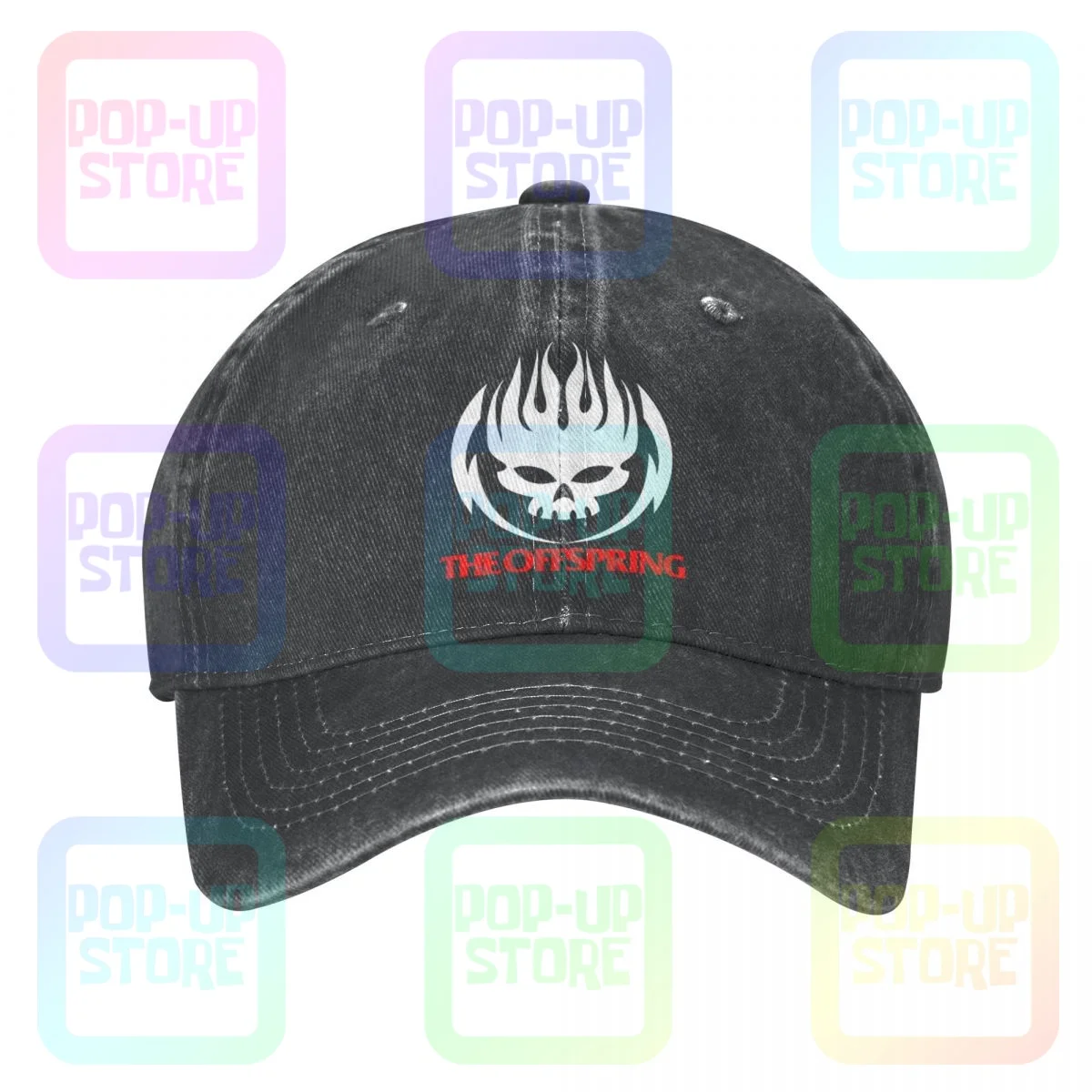 The Offspring Logo Rock Band Washed Denim Baseball Cap Trucker Hats Cool Best Seller