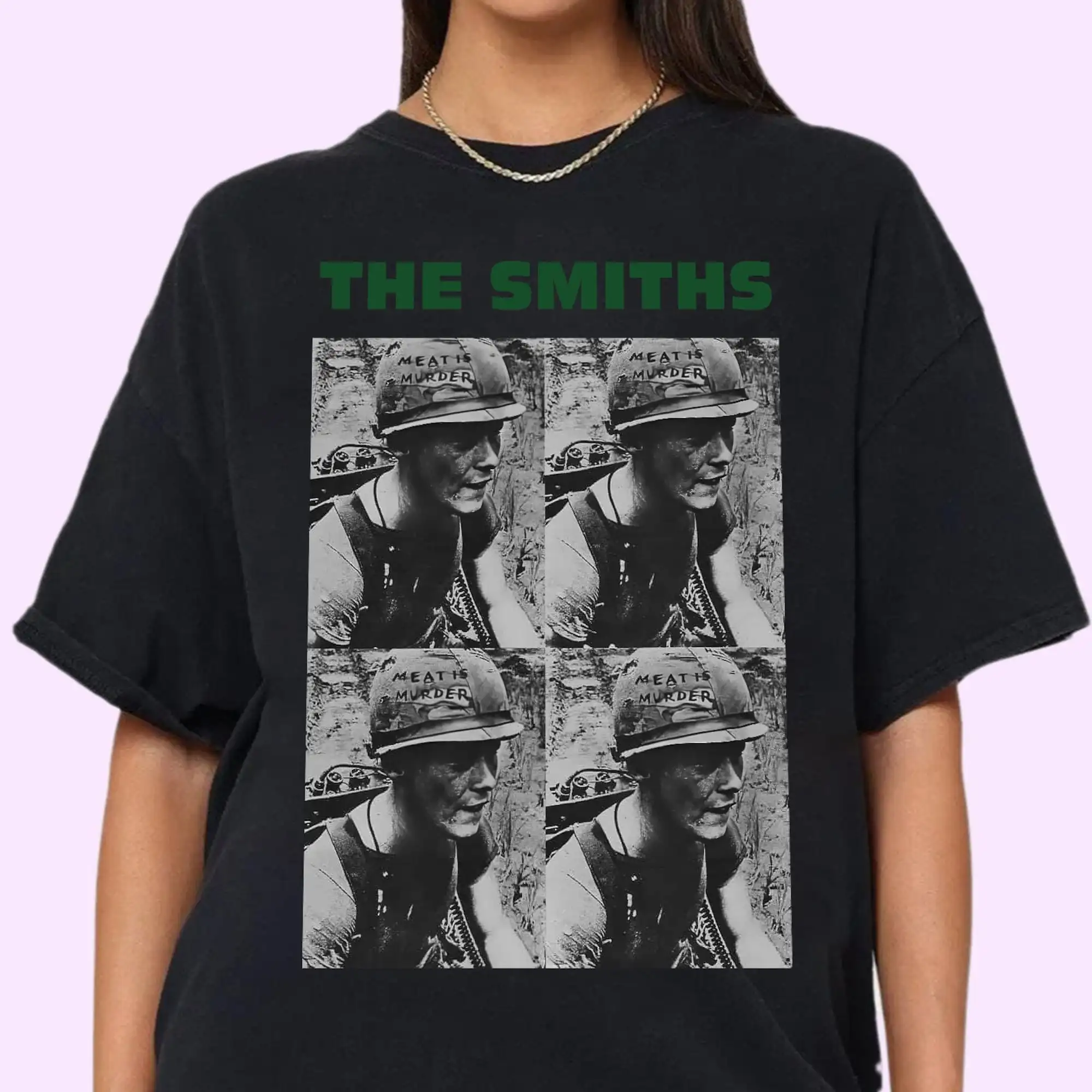 The Smiths T Shirt Meat Is Assassin Album Rock Band Art Designm Per Donne E Uomini Fan Maniche Lunghe O Corte