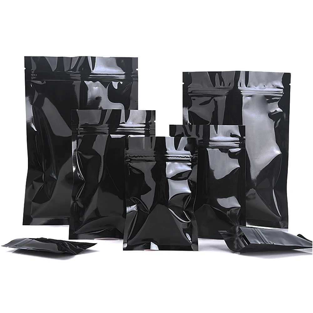 50 sacchetti in Mylar richiudibili con cerniera in alluminio con finestra per gioielli, snack, biscotti, conservazione degli alimenti, fornure per imballaggio per piccole imprese  36
