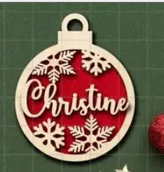 thumbnail image 1 of Diferentes nombres personalizados, decoraciones navideñas con forma de copo de nieve para el hogar, tarjeta de lugar con nombre grabada con láser, decoración navideña, 1 of 5