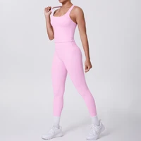 Yoga Top Set Fitness Gym Suit Training Sleeveless Sport Gym Tops Crossover Back Sports Underwear Tummy Control Slimming - Image 2