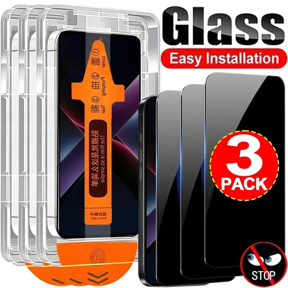 Premium 3-Pack Dust-Free Installation Privacy Screen Protector Set