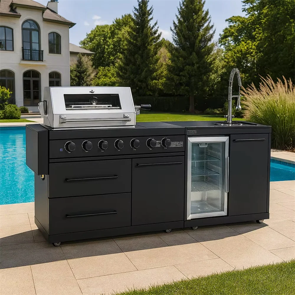 Custom Outdoor Kitchen BBQ Grill 1