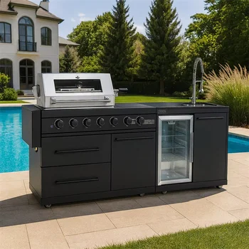 Custom Outdoor Kitchen BBQ Grill 1