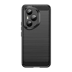 Shockproof Soft TPU Carbon Fiber Phone Bumper Case Cover for HONOR 400 Pro (Black)
