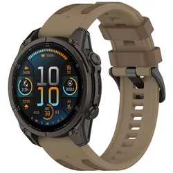 Premium Quick Fit Silicone Strap - 22mm/26mm Fitness Watch Band Bracelet - Quick Fit 22mm (Khaki Brown)