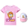 New Summer Kids Short Sleeve T-shirt game Fun squad Children's Clothing Boys Girls Clothes Cartoon Casual Cotton T-shirt +hat 1
