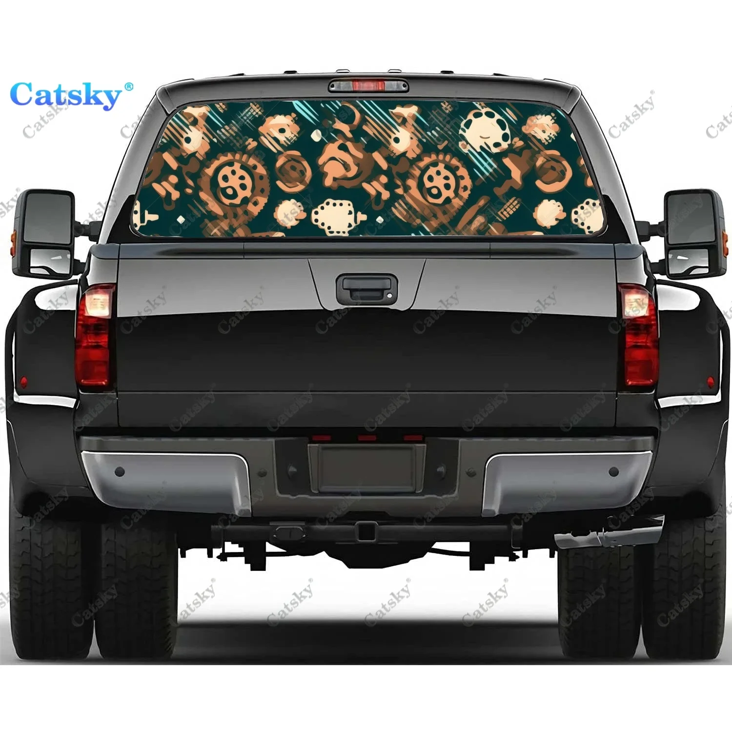 

Lines and Blocks Camo Rear Window Decal Fit Pickup,Truck,Car Universal See Through Perforated Back Window Vinyl Sticker