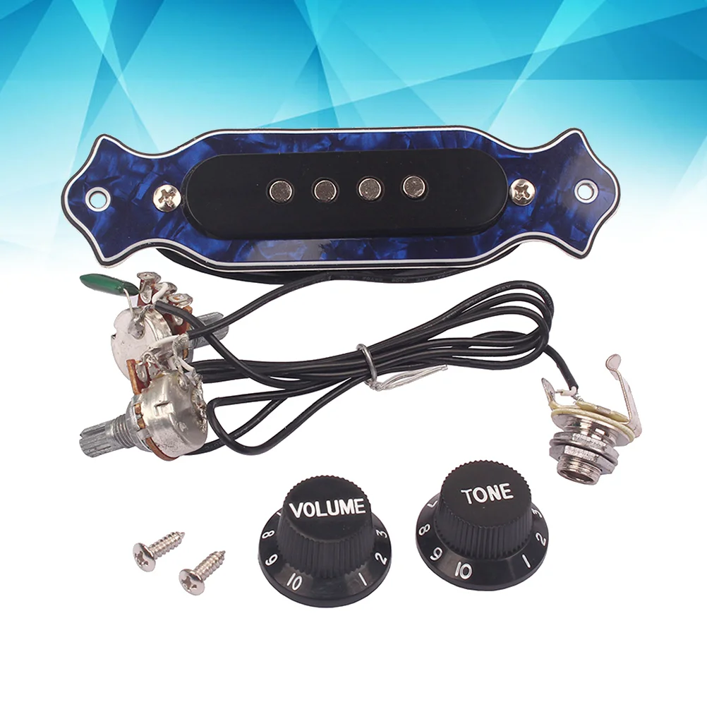 

Sound Hole Prewired Active Pickup with Tone Volume Controller Knobs For Cigar Box 4-String Guitar Humbucker Pickup