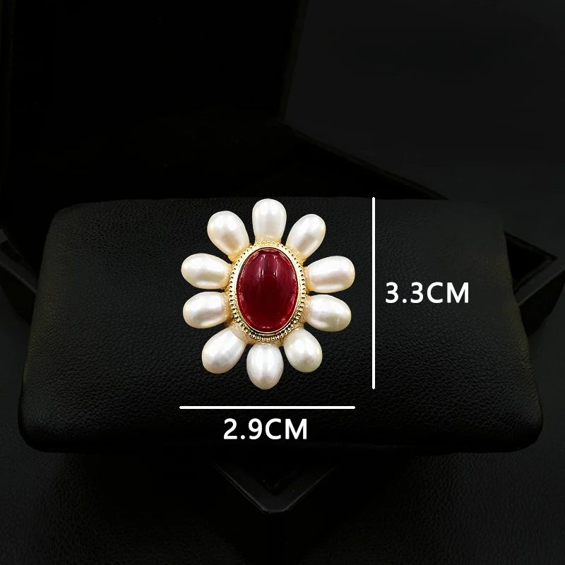 1875 ZY Luxury Handmade Baroque Pearl Brooch Elegant Retro Oval Corsage New Chinese Style Neckline Pin Accessories Women Jewelry