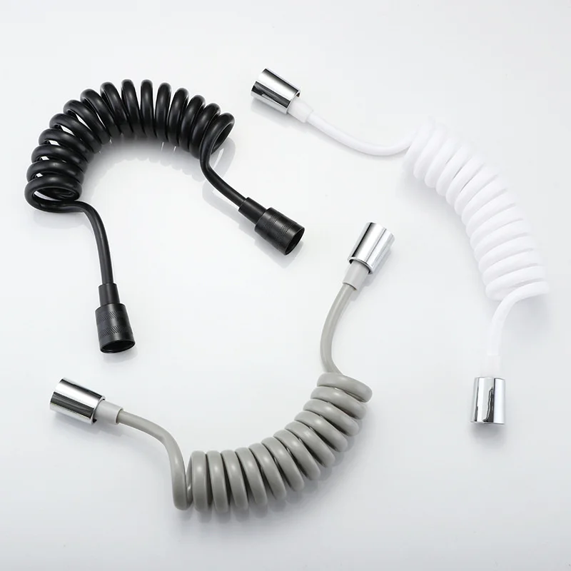 Plumbing Hose Water Pipe Shower Hose Plumbing Supply Hose Bidet Accessories 1.5/2m Telephone Line Style Spring Flexible Shower Hose Water Plumbing Toilet Bidet Sprayer Gun Connect Pipe Bathroom Accessorie
