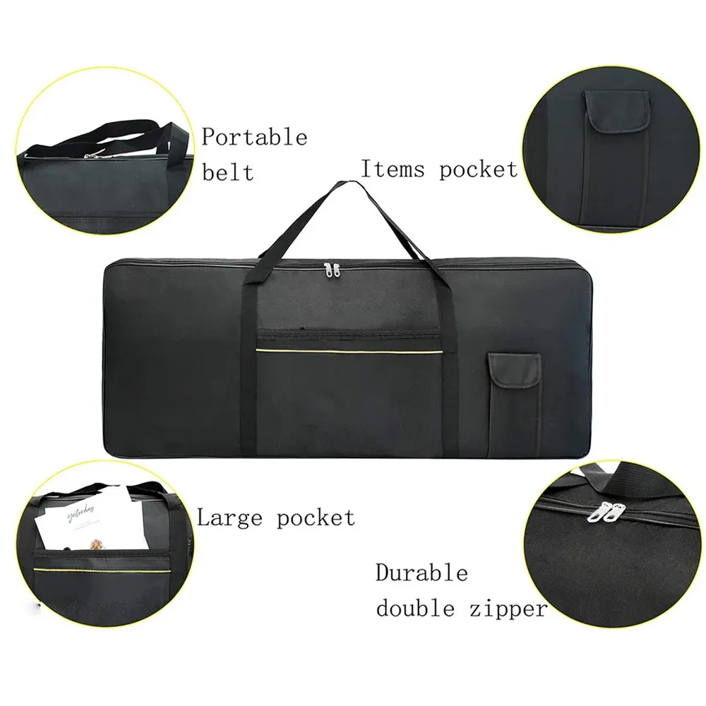 The New 61 Key Electronic Keyboard Storage Bag Is Made of Nylon Material Paired with An Engrave Image Print Pattern Storage Bag