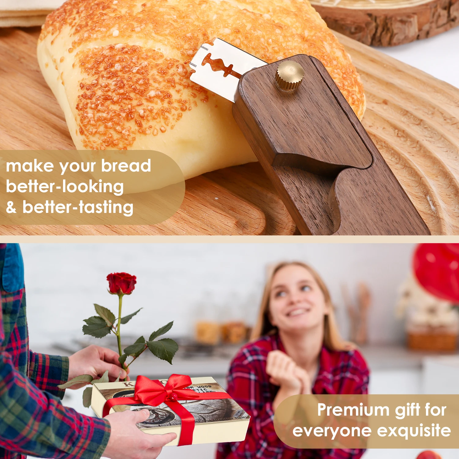 Baking Tool Magnetic Wooden Bread Lame Dough Scoring Tool