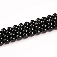 Natural Stone Bead Black Tourmaline Round Loose Spacer Gemstone 4 6 8 10 12mm For Jewelry Making Diy Bracelet Necklace Accessory 2