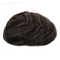 Beeos Système capillaire pour hommes de 6 pouces, 0,06 mm, systèmes de remplacement capillaire, base ultra-fine, toupet pour hommes, prothèse capillaire homme, cheveux humains 4