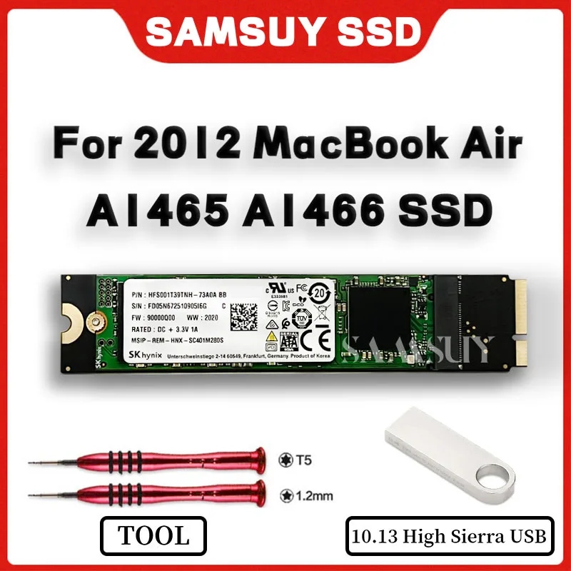 Per 2012 Macbook Air A1466 A1465 Md231 Md232 Md223 Md224 Emc2559 Emc2558 128Gb 256Gb 512Gb 1Tb Ssd Solid State Drive Mac Ssd