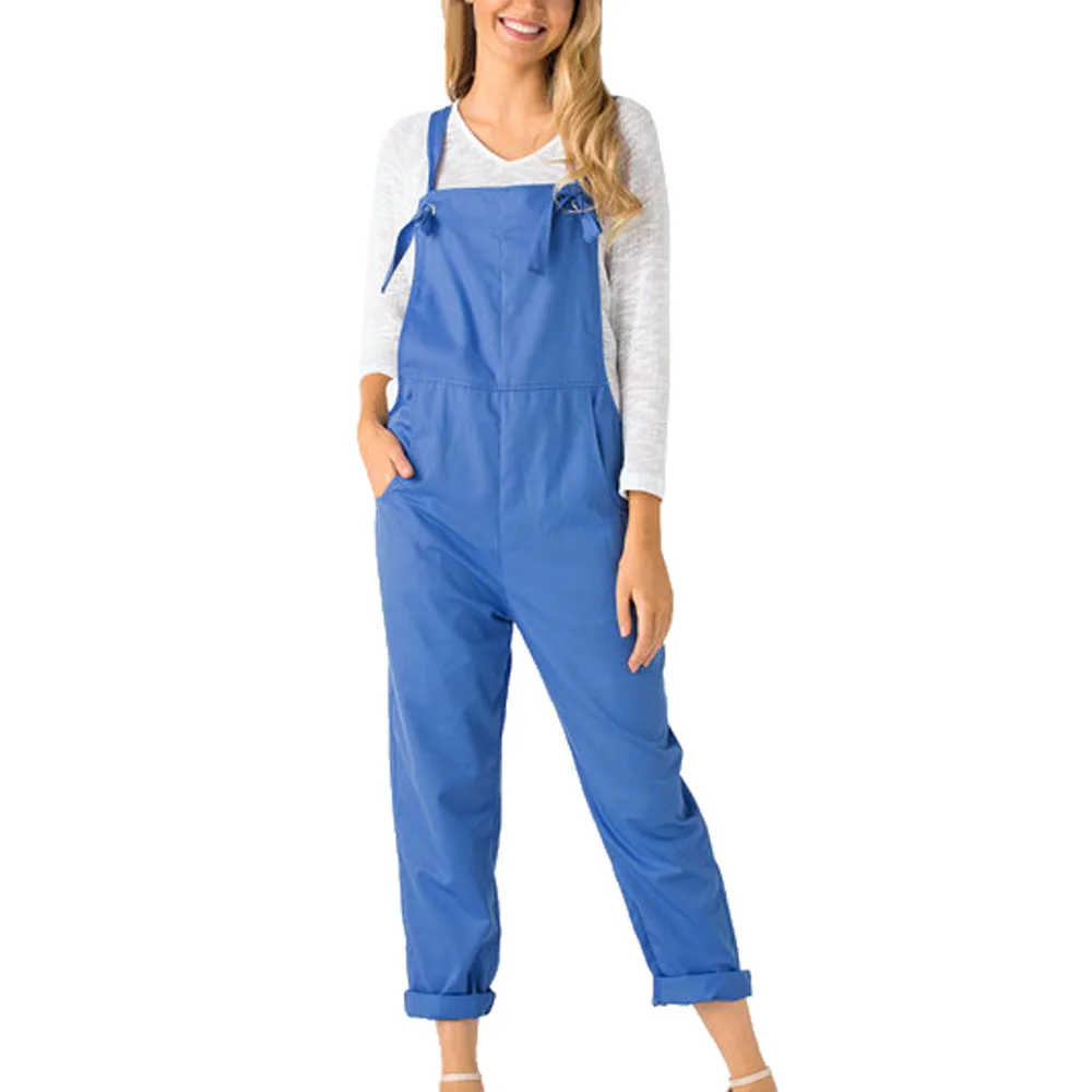 

Women Loose Dungarees Loose Long Pockets Rompers Jumpsuit Pants Trousers Women Summer Bodysuit Women Overalls Romper For Women
