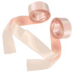 2 Pcs Ballet Shoe Pointe Ribbon Flat Dance Accessories for Show Satin Pink Women