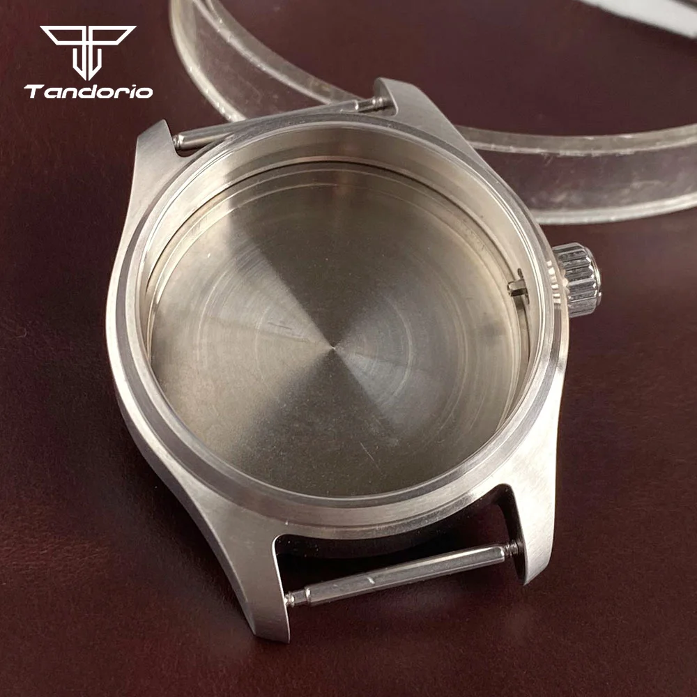 Elegant Steel Pilot Watch Case with Blue/Black Dial and Sapphire Glass