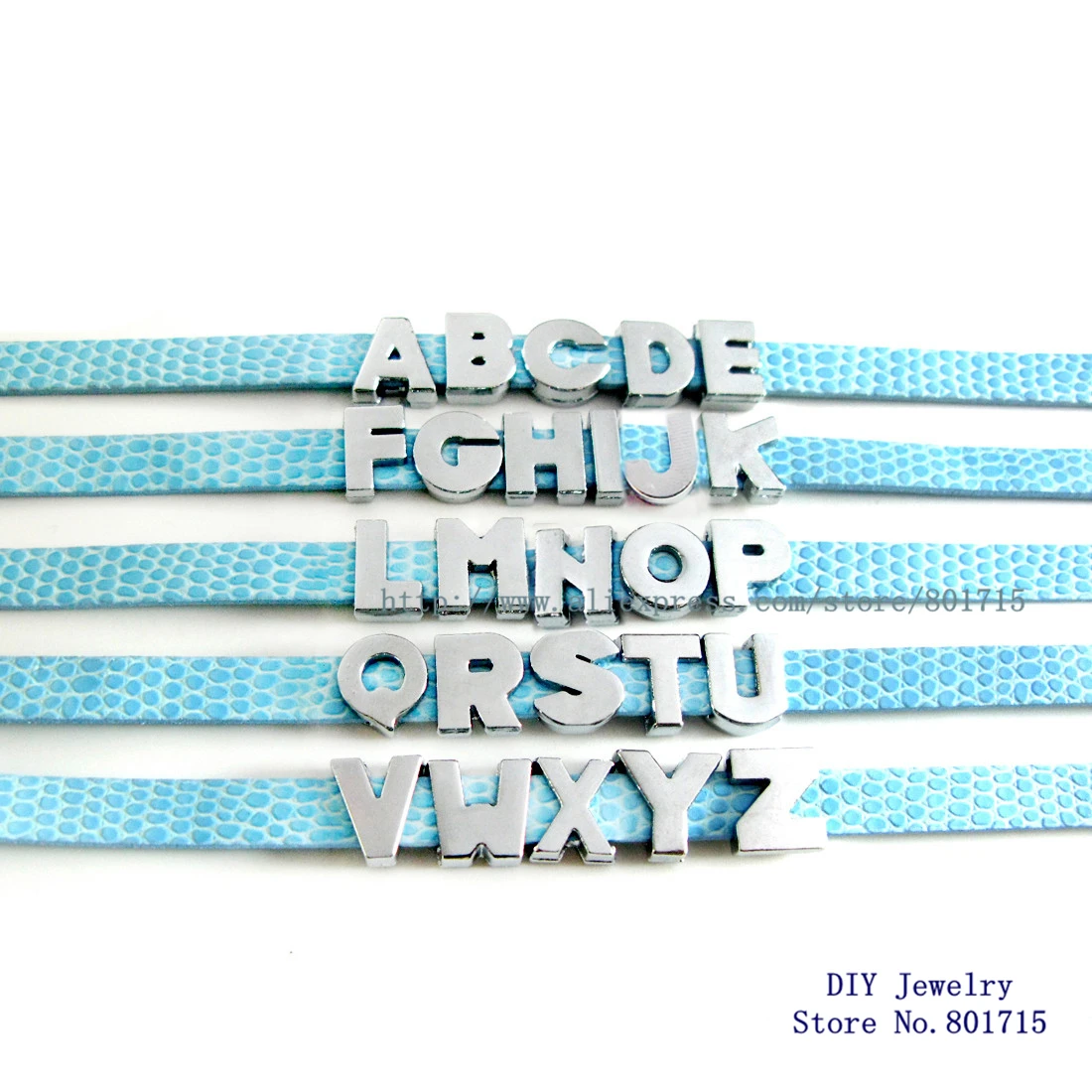 Fit Wristband Bracelet Pet Collar DIY Jewelry Alloy Slide Alphabet Letters Charms A-Z Rhinestone 1pcs 8mm Making Women Kids Gift
