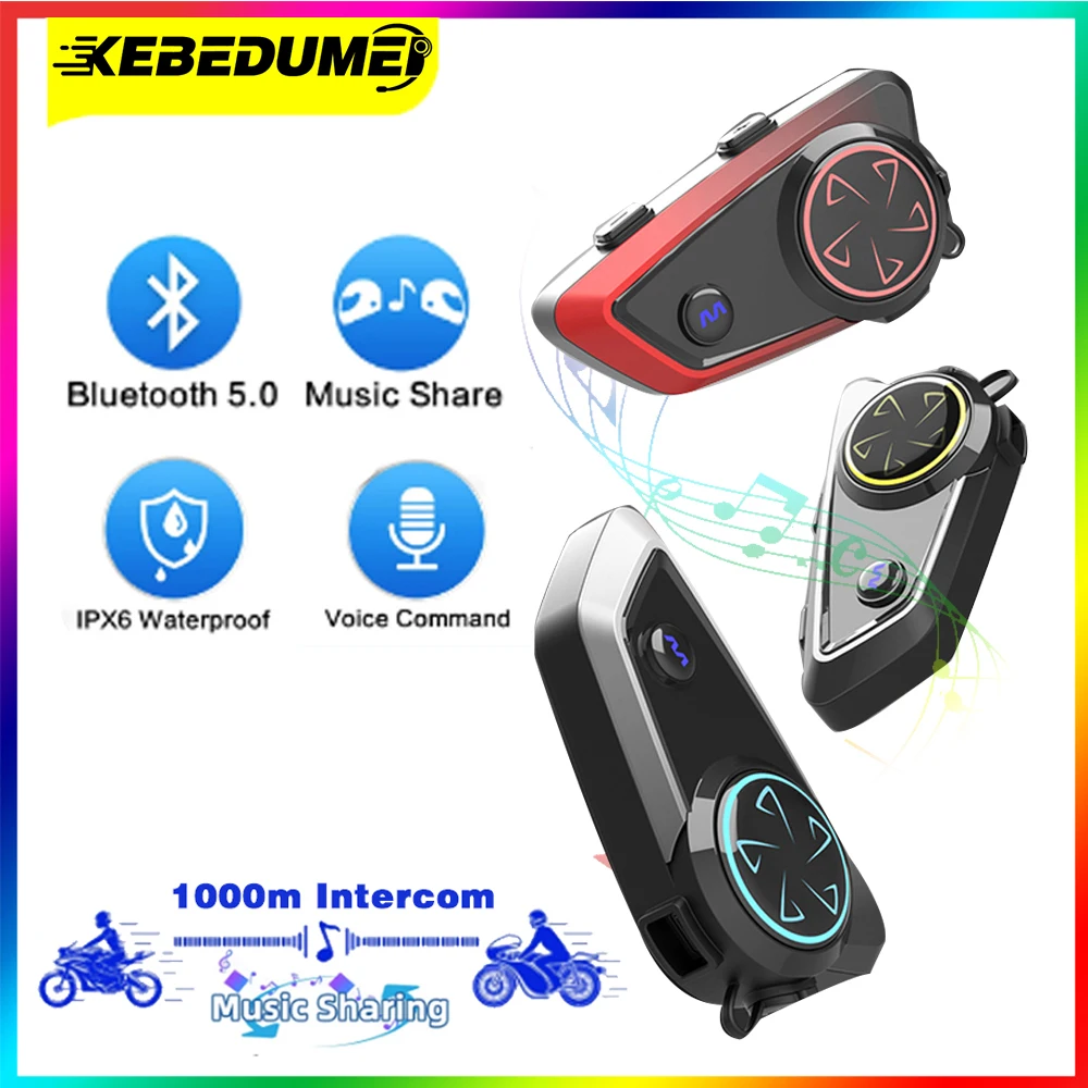 

Bluetooth-гарнитура X5 для мотоциклетного шлема, 1000 м