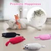 Bite Resistant Catnip Toy for Cats,Catnip Filled Cartoon Mice Cat Teething Chew Toy 3