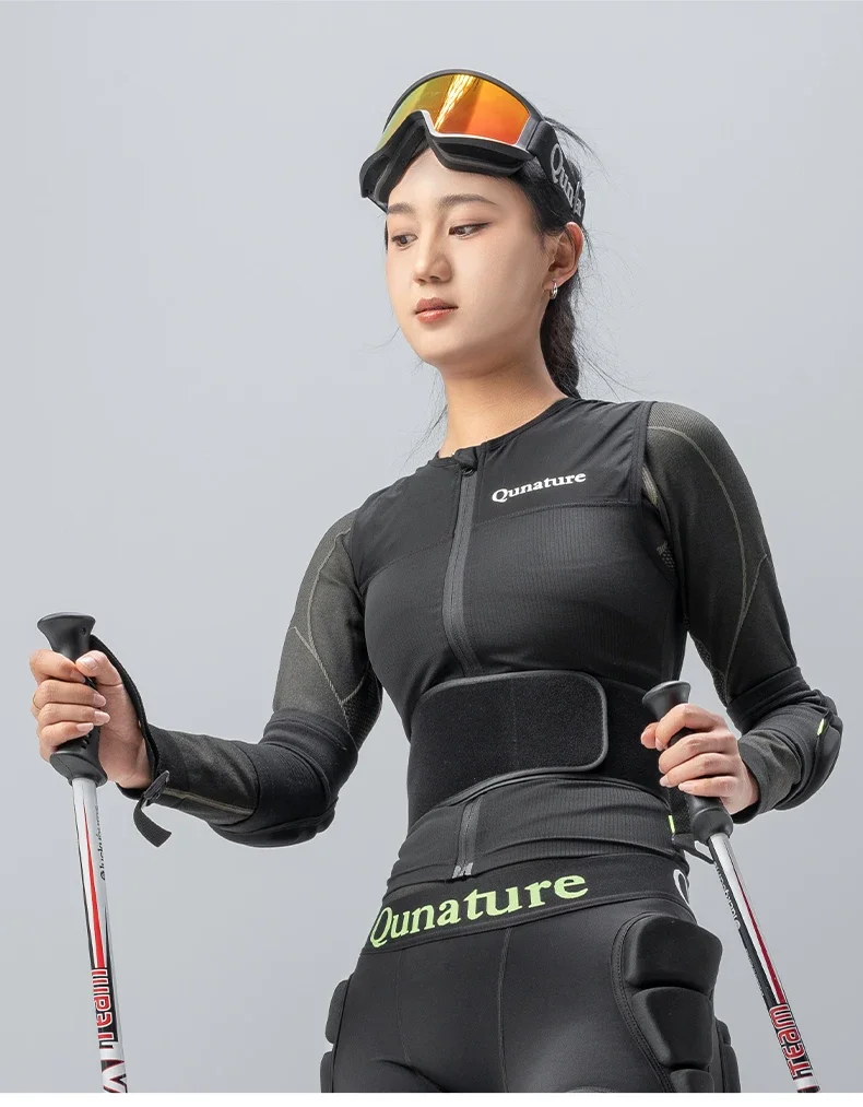 Qunature Skischutzweste / Sturzschutzweste Ausrüstung für Alpinskifahren und Snowboarden, CE-Klasse 1, Stoßschutz Verstärkter Schutz für Taille/Wirbelsäule, Abnehmbare Schutzplatten, Unisex Sportliche Rückenschutzweste – Detail 8
