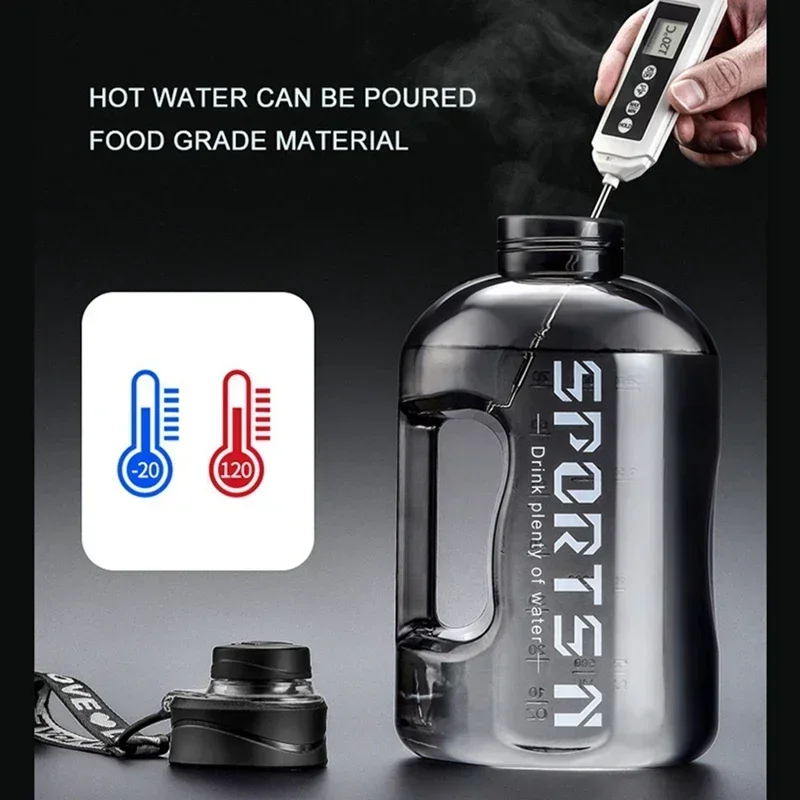 Sports Bottle 1.7L/2.7L Portable Large Capacity Water Bottle Gym Cycling Cup for Fitness Camping Men Kettle