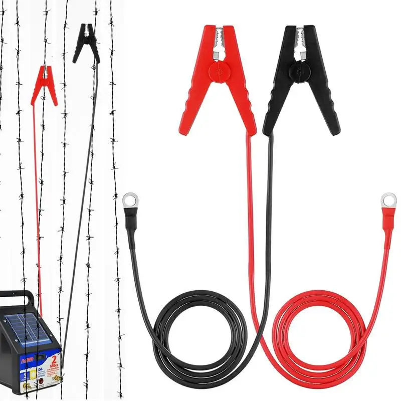 Solar Fence Charger Electric Fence Lead Alligator Clip Charging Wire Current Test Lines Inverter Wire Connector