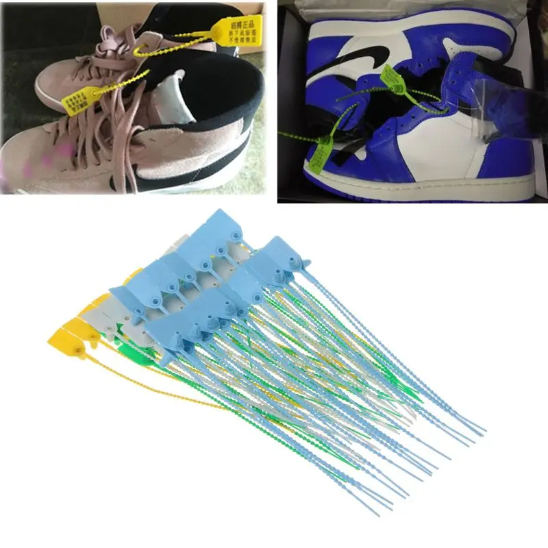C7AD 100 Pcs Plastic Tamper Seals Disposable Signage DIY Cable Ties Security Tags Self-locking Seals Adjustable Length