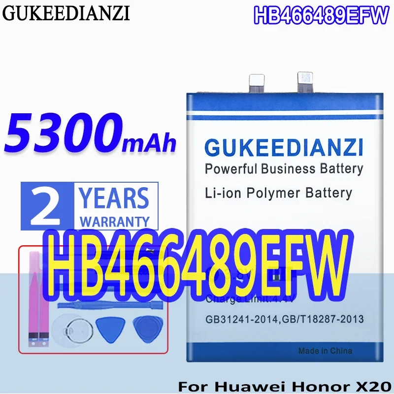 

Аккумулятор GUKEEDIANZI высокой емкости HB466489EFW 5300 мАч для Huawei Honor X20 мобильный телефон