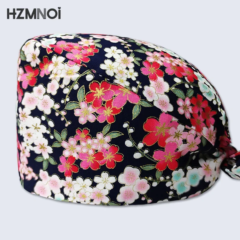 

Scrub Caps Women Men Surgical Cap Bee Pharmacy Medical Solid Pets Clinic Doctors Dentist Nursing Beauty Salon Hat with Buttons