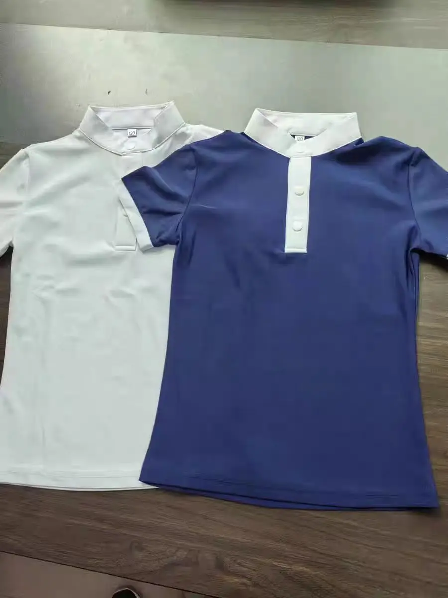 Summer Children's Short sleeved Equestrian T-shirt Children's Equestrian Clothing Summer Short sleeved Quick drying High elastic