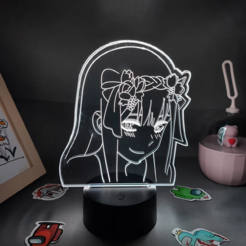 New Anime Led Light Zero Two Figure For Bedroom Decor Night Lights Birthday Gift Room Lampada 3D Manga Gift Darling In The Franxx
