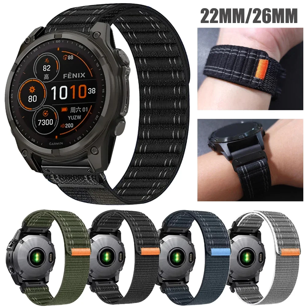 Nylon Loop QuickFit Sport Strap – Durable and Comfortable Bracelet, Adjustable 22mm/26mm Width