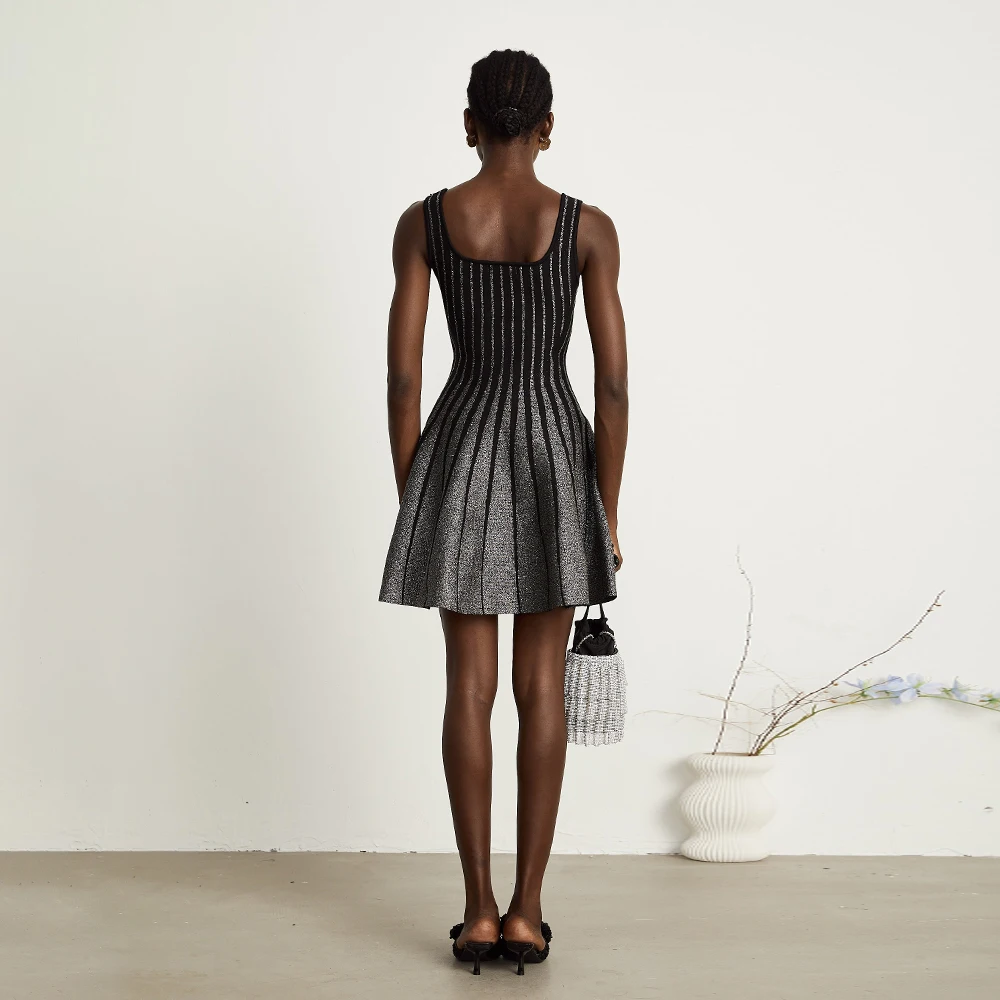 ワンピース tunica Wave Jacquard Dress - Black tunica Wave Jacquard Dress - Black