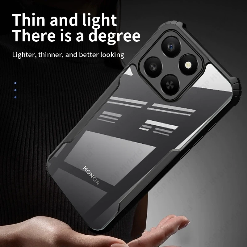Clear Acrylic Shockproof Protective Case - Hybrid Rubber Armor Cover