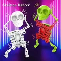 Halloween Toy Wind-up Dancing Skeleton Toy Kids Toddlers Mini 3D Print Shaking Skull Spring Clockwork Toy Funny Halloween Gifts 1