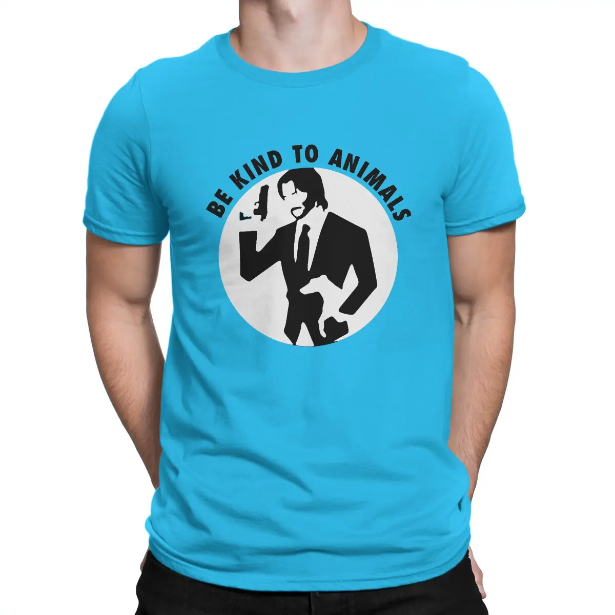 thumbnail image 1 of Camiseta de John Wick "Dog Loves Me" para hombre, Matrix, cuello redondo, algodón, divertida, de alta calidad, regalo de cumpleaños., 1 of 7