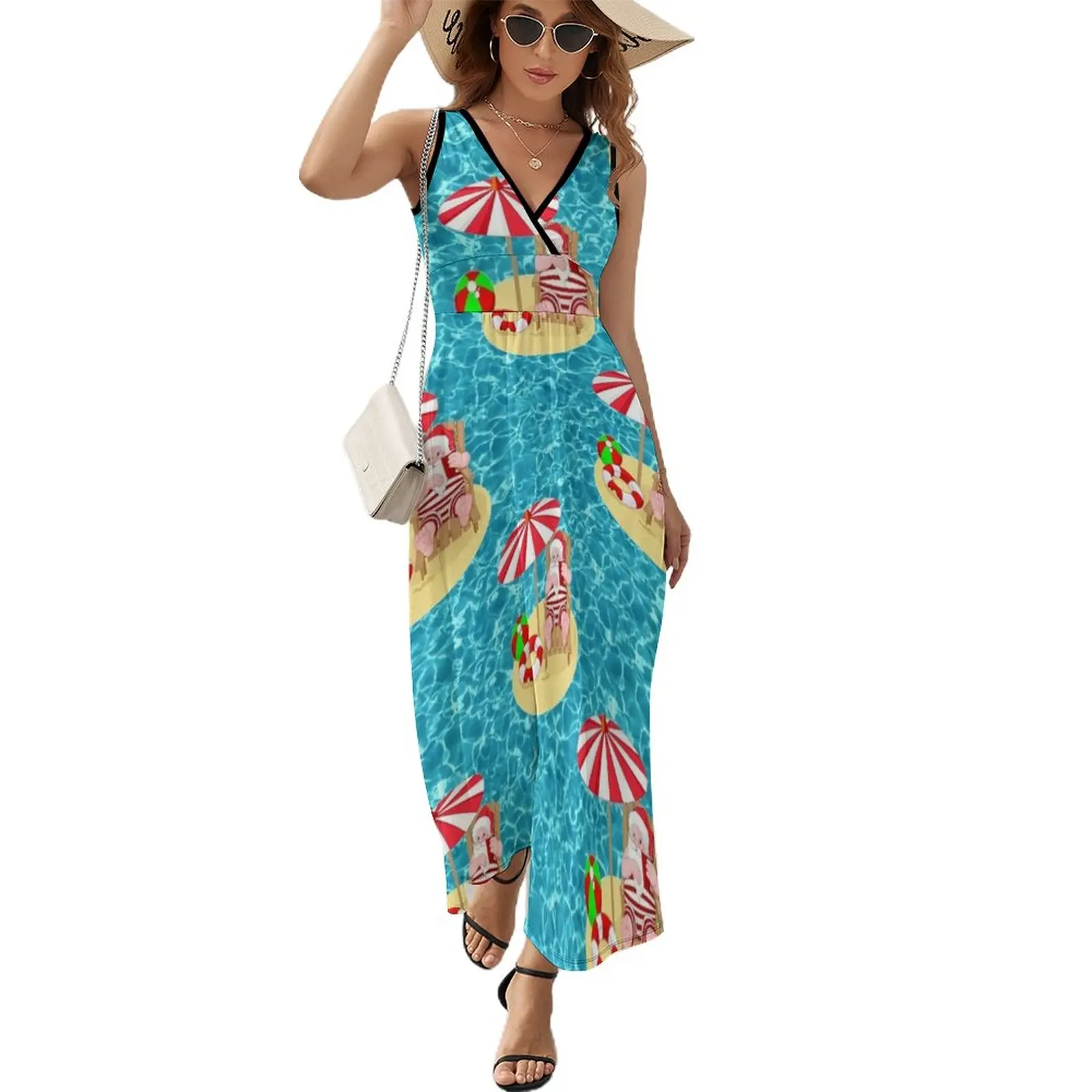 

xmas beach santa claus Sleeveless Dress Female dress Dress for girls